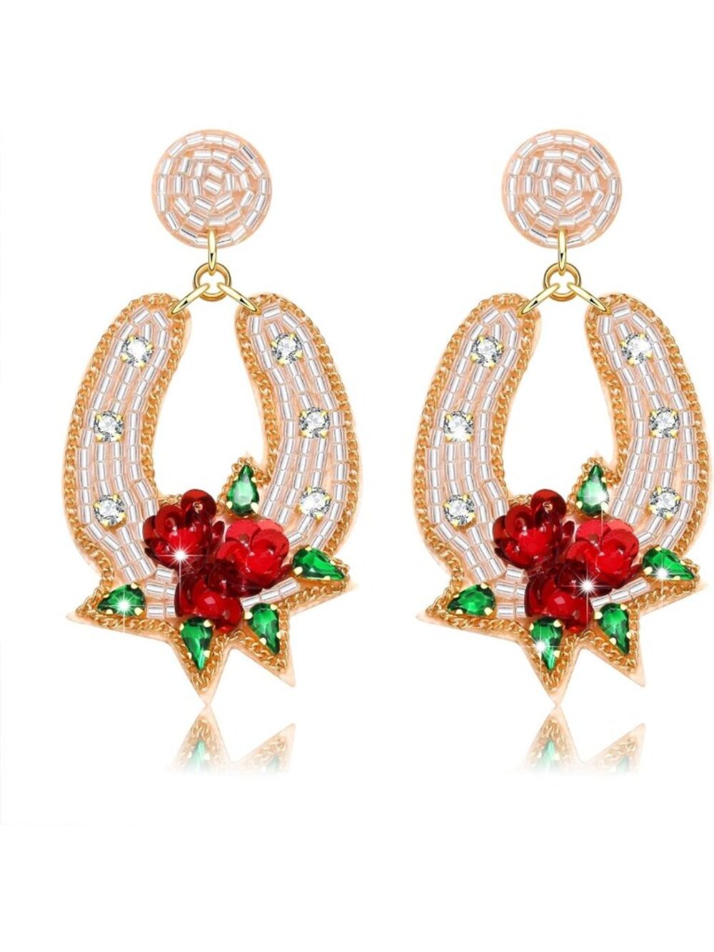 Beaded Dangle Earrings for Derby Day | Horse Racing Jewelry & Accessories